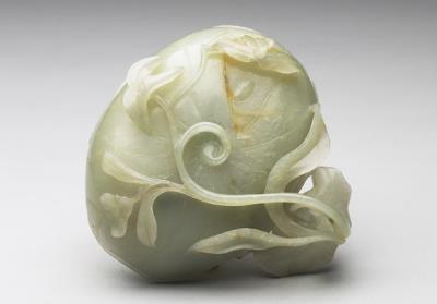 图片[3]-Jade water holder in the shape of a lotus leaf with turtle decoration, Song to Yuan dynasty (960-1368)-China Archive